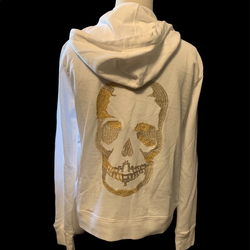 Zadig & Voltaire Comfy Skull White Full Zip Hoodie